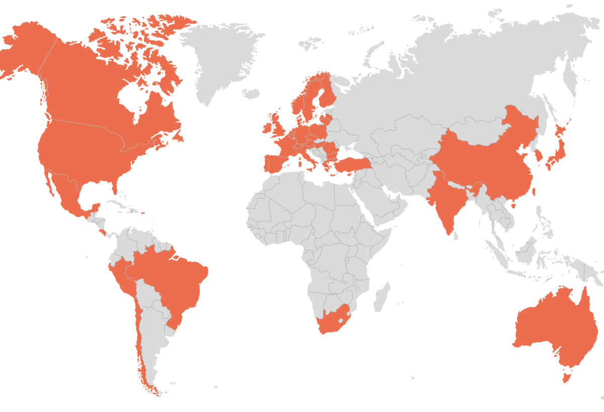 Internationales Partnernetzwerk der FHV - Weltkarte | © FHV