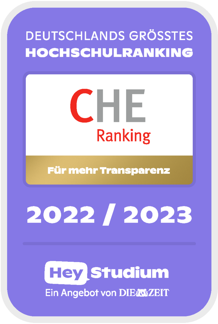 Dieses Bild zeigt das Logo der Auszeichnung vom deutschen Hochschulranking 2022 | © Che- Ranking