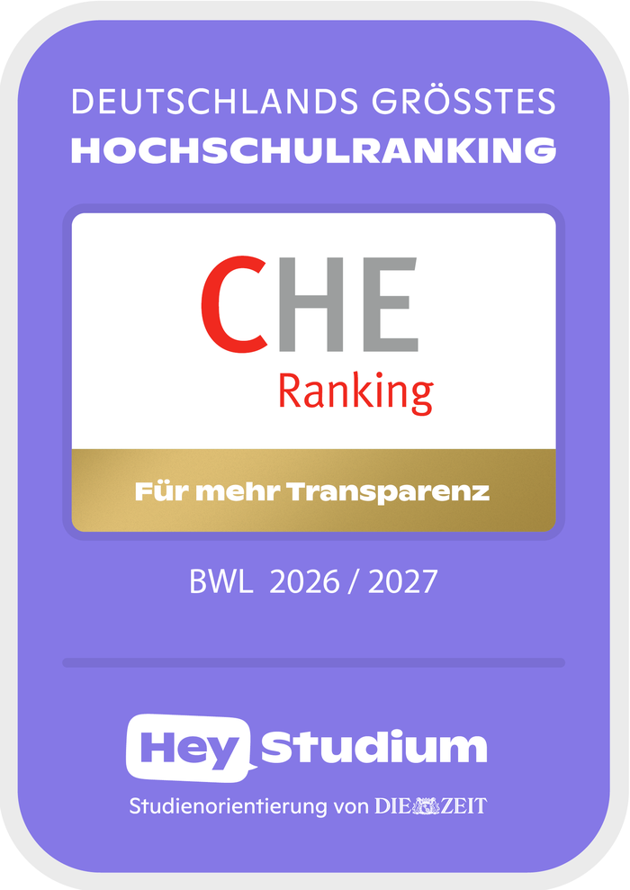 CHE Ranking 2026 Siegel - Betriebswirtschaft | © Die Zeit / HeyStudium