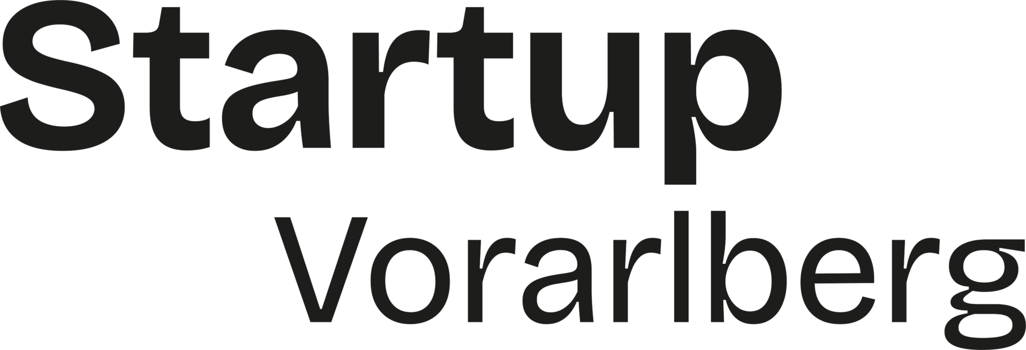 Schriftzug Logo von der Startup Vorarlberg GmbH