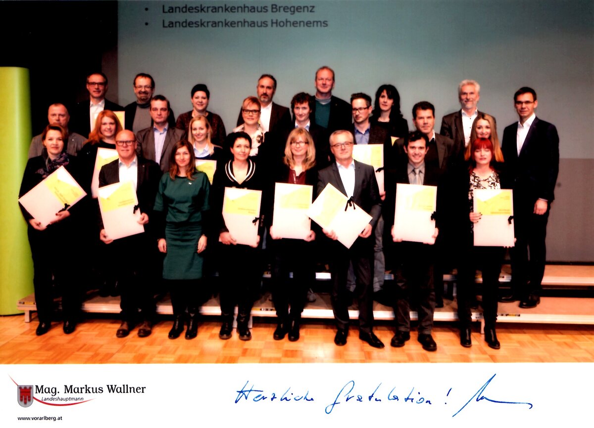 2016 - Prämierung "Ausgezeichneter familienfreundlicher Betrieb" des Landes Vorarlberg. | © FHV