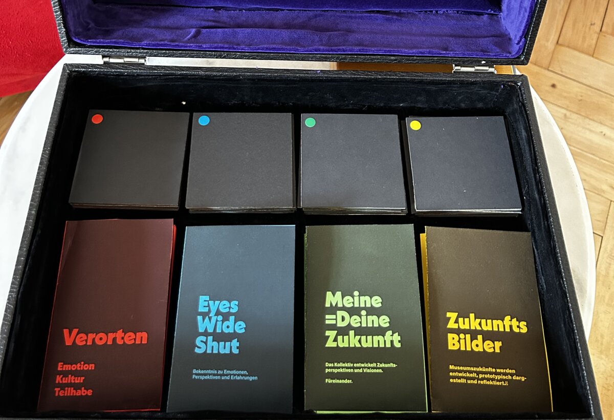 New museum worlds 01 | © FHV Workshop case with various printed cards. | © FHV