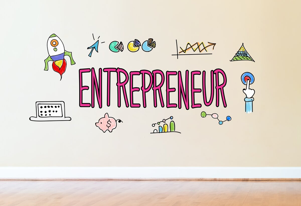 das Bild zeigt in Grossbuchstaben das Wort "ENTREPRENEUR"