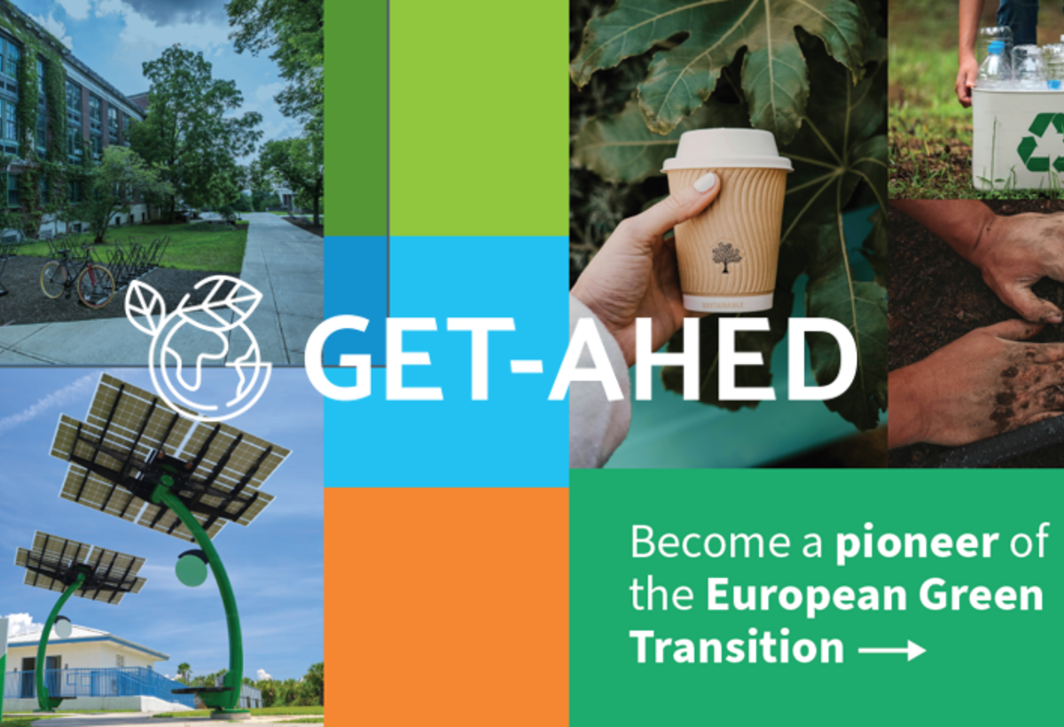 Plakative, farbenfrohe Aufforderung Teil der European Green Transition zu werden