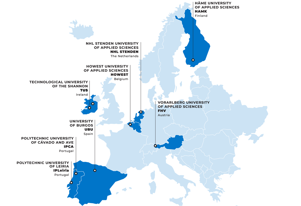 RUN-EU Karte | © FHV, RUN European University RUN-EU Karte | © FHV, RUN European University