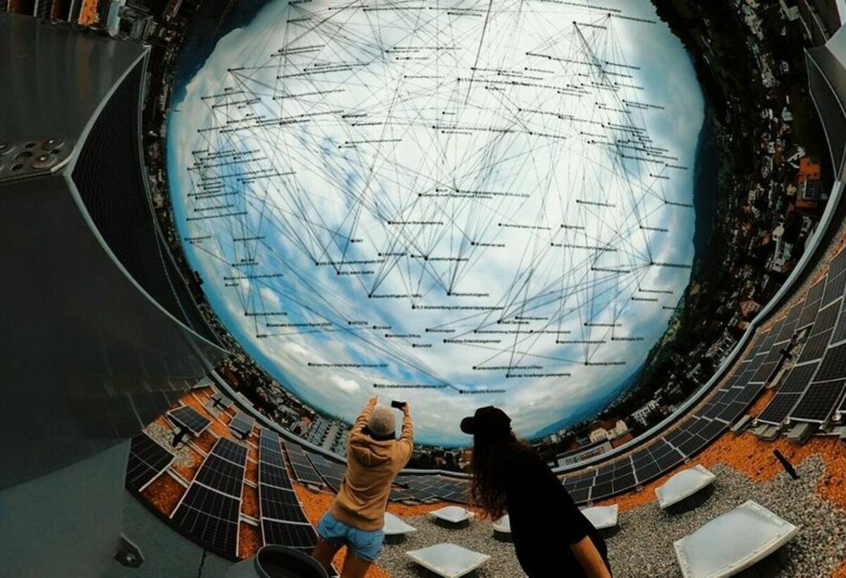 Abbildung vom Planeten Erde auf der Ars Electronica in Linz 