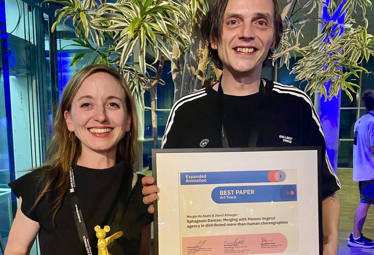 Margarita Köhl und David Altweger freuten sich über die Auszeichnung beim Ars Electronica Festival.